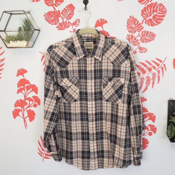 Levi's Other - Levi's Blue Plaid Wester Shirt L
